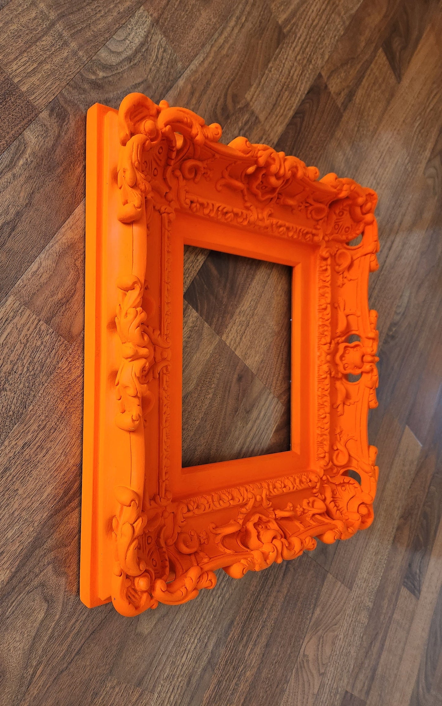 8.5x11 Orange frame, baroque kid's vibrant photo frame, family photograph frame, original