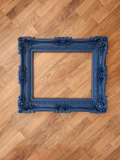 12x16 Blue Frame, Ornate Picture Frame, Photography, Baroque Frame, Modern Frame