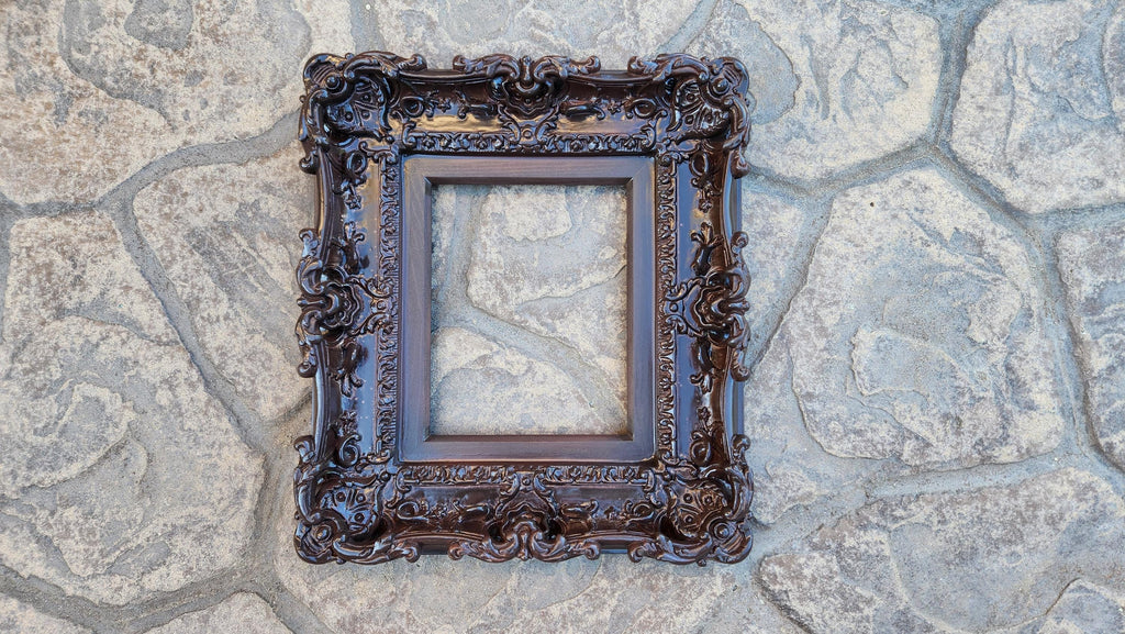 8x10 Brown Picture Frame, Art Baroque Frame, Poster Frame, Ornate Picture Frame, Fancy