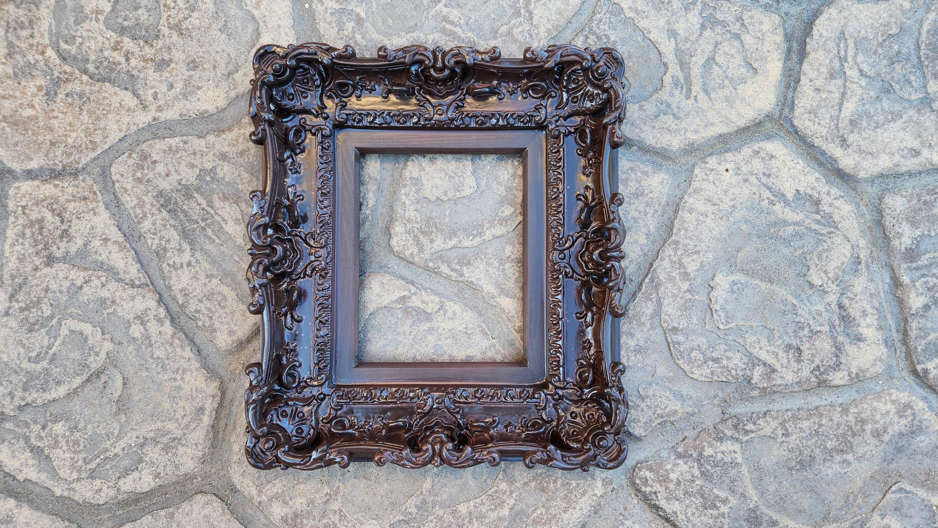 8x10 Brown Picture Frame, Art Baroque Frame, Poster Frame, Ornate Picture Frame, Fancy