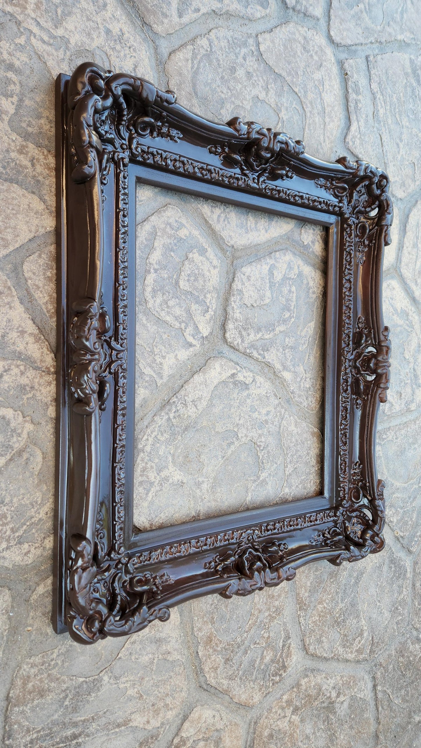 16x20 Brown Picture Frame, Baroque Decorative French Ornate Wedding Frame, Gothic