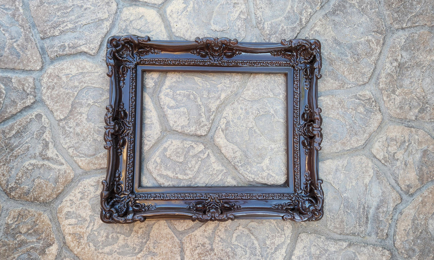 16x20 Brown Picture Frame, Baroque Decorative French Ornate Wedding Frame, Gothic