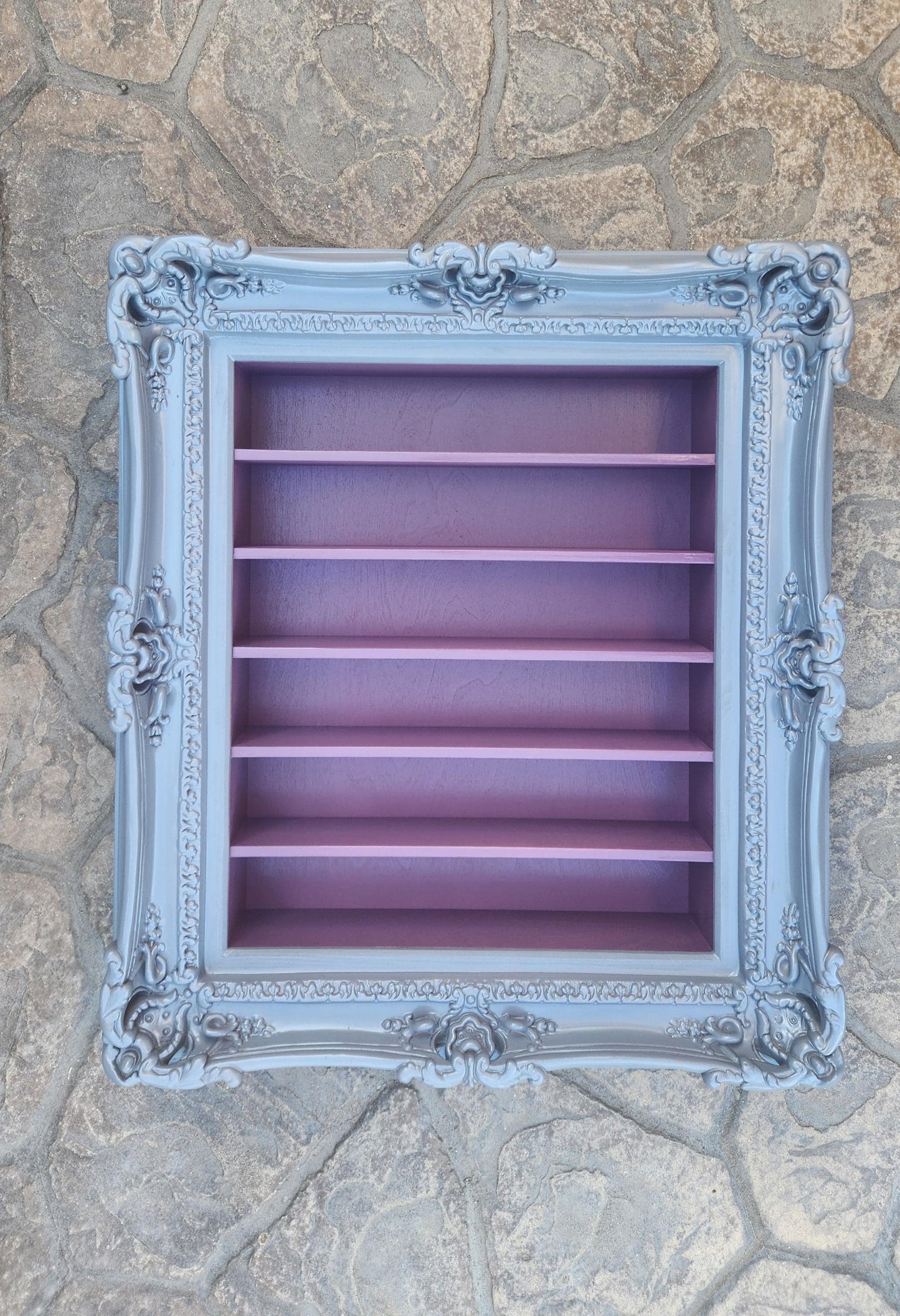 20x24 Baroque Display, Ornate Wall Nail Polish Self, Hanging Frame Display