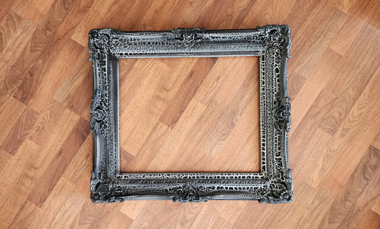 16x20 Black Crackle Picture Frame, Baroque French Frame, Ornate Antique Frame