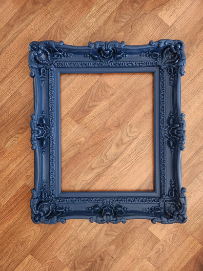 12x16 Blue Frame, Ornate Picture Frame, Photography, Baroque Frame, Modern Frame