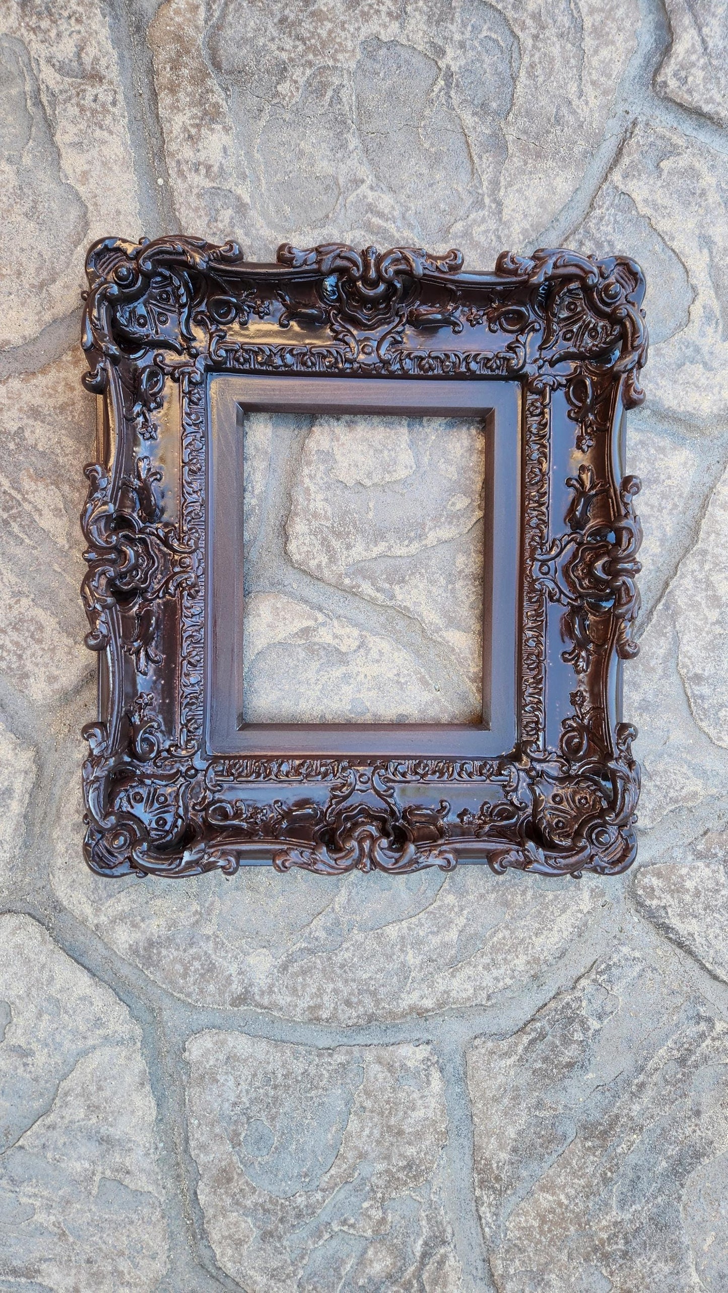 8.5x11 Brown Baroque Frame, Wedding Frame, Picture Frame, Art Gothic Frame, Graduation