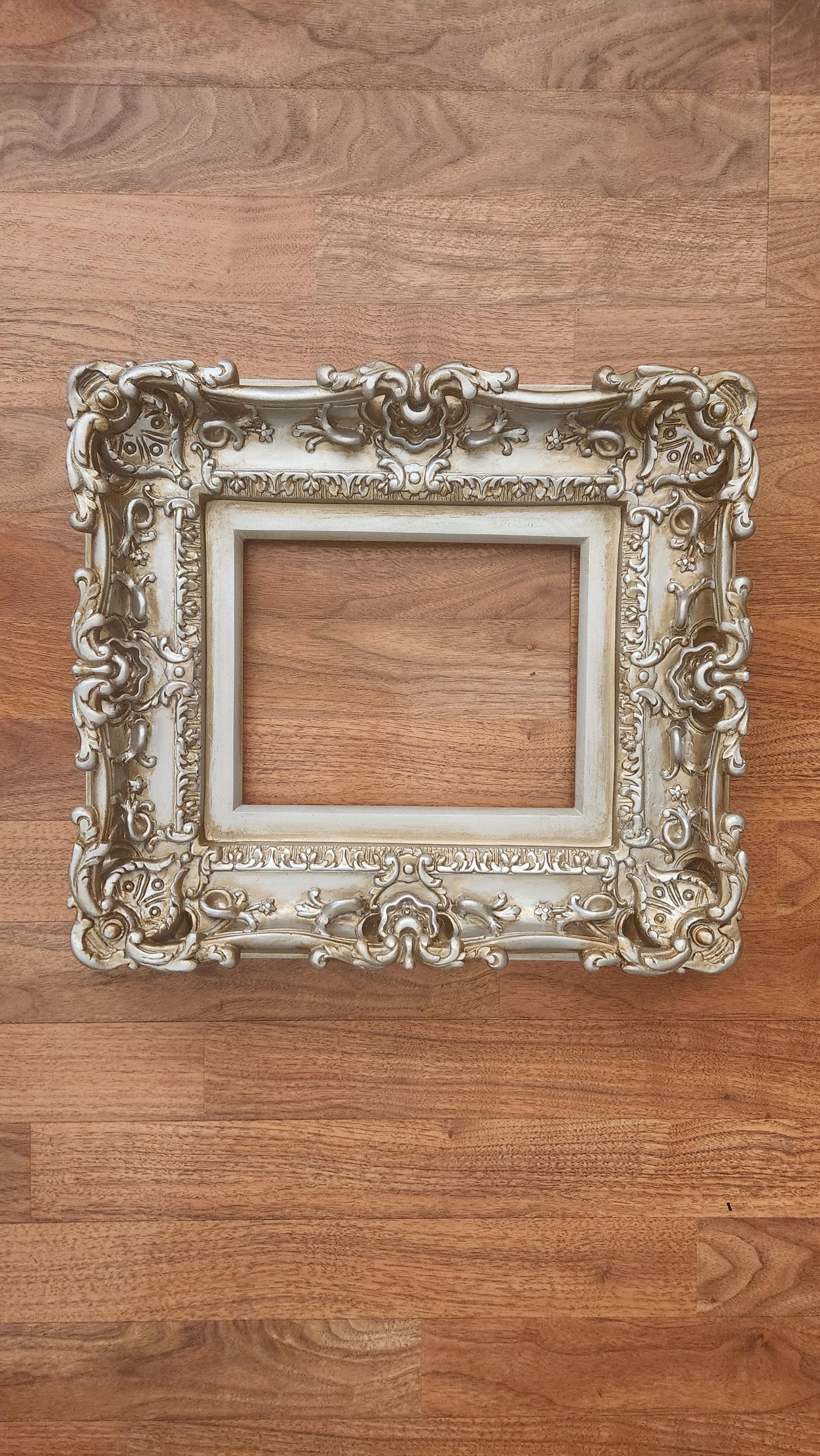 8.5x11 Antique Picture Frame, Baroque Photo Frame, Fancy Vintage Frame, Victorian