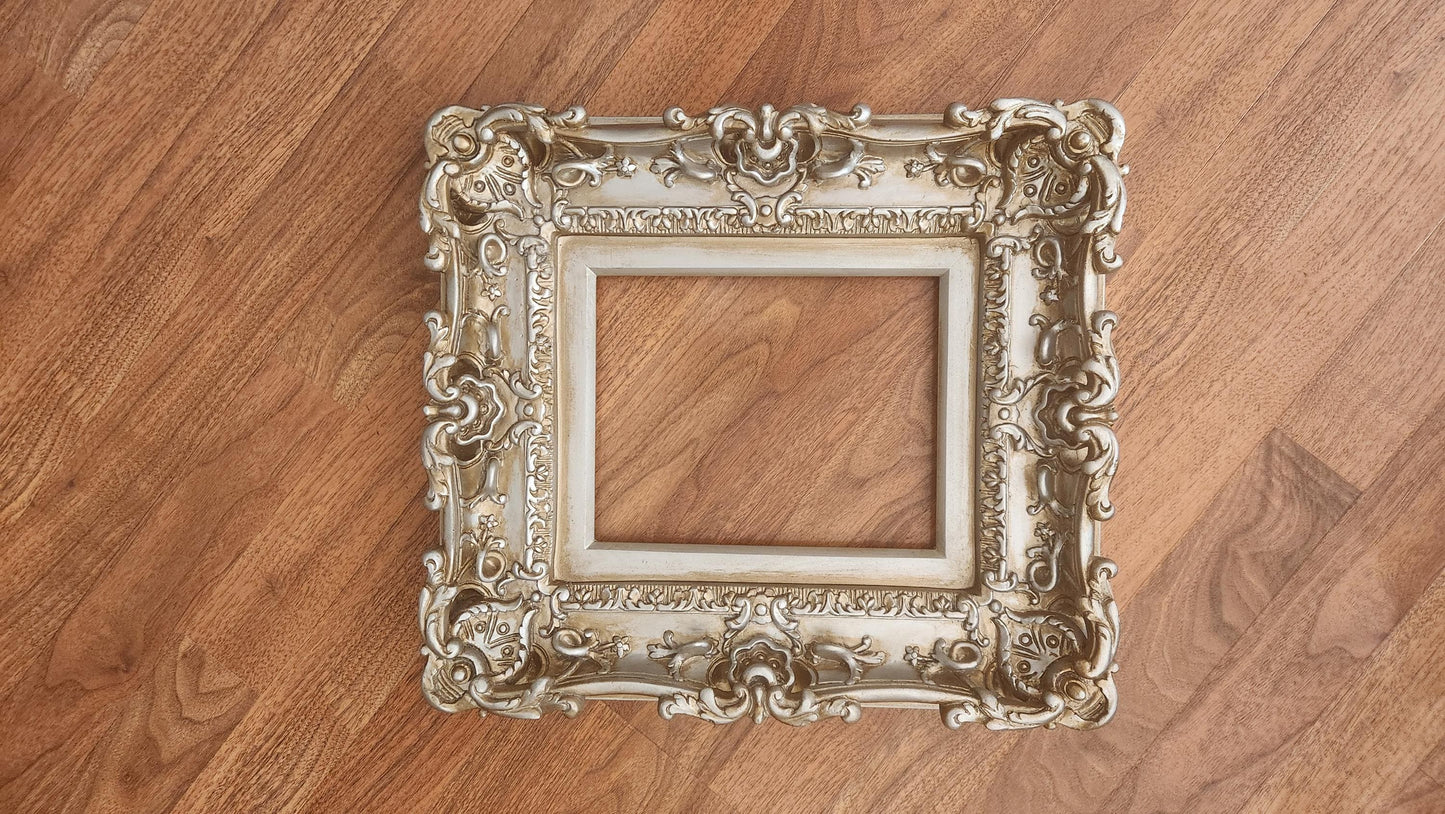 8.5x11 Antique Picture Frame, Baroque Photo Frame, Fancy Vintage Frame, Victorian