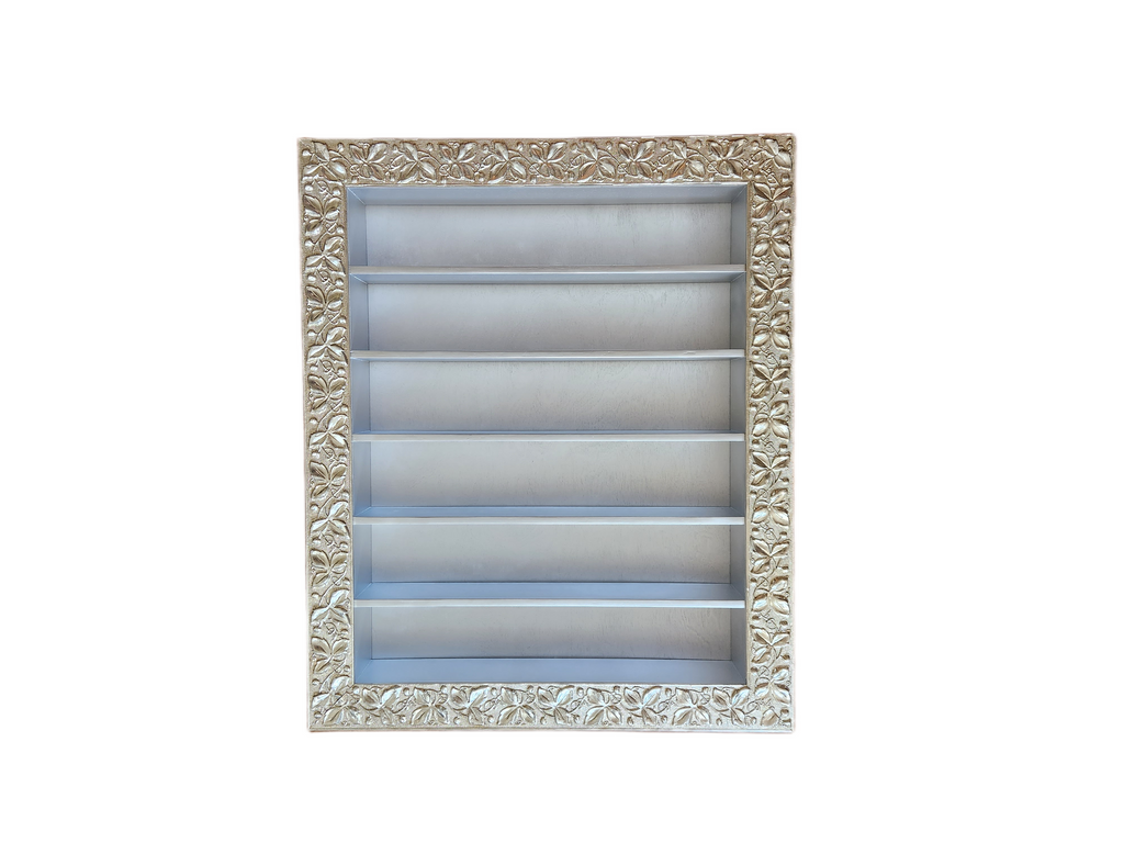 29x35 Ornamental wall hanging display nail polish shelves spice rack, kitchen essential