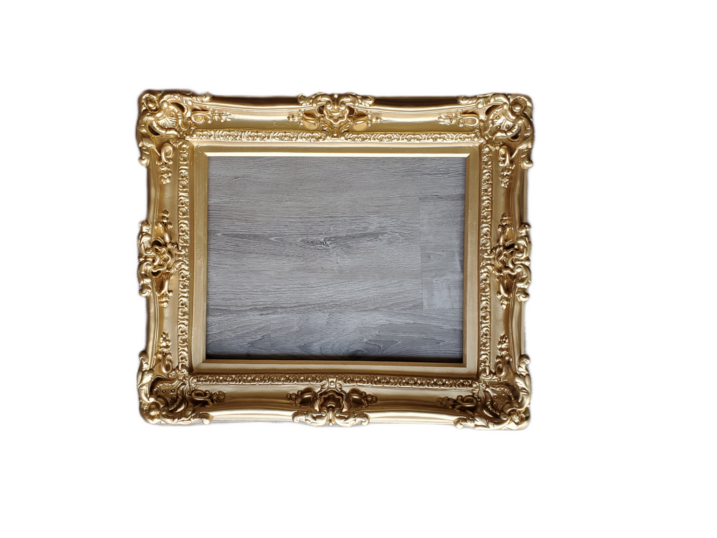 12x16 Victorian Frame, Flat Gold Picture Frame, French Photo Frame, Mid Century Frame