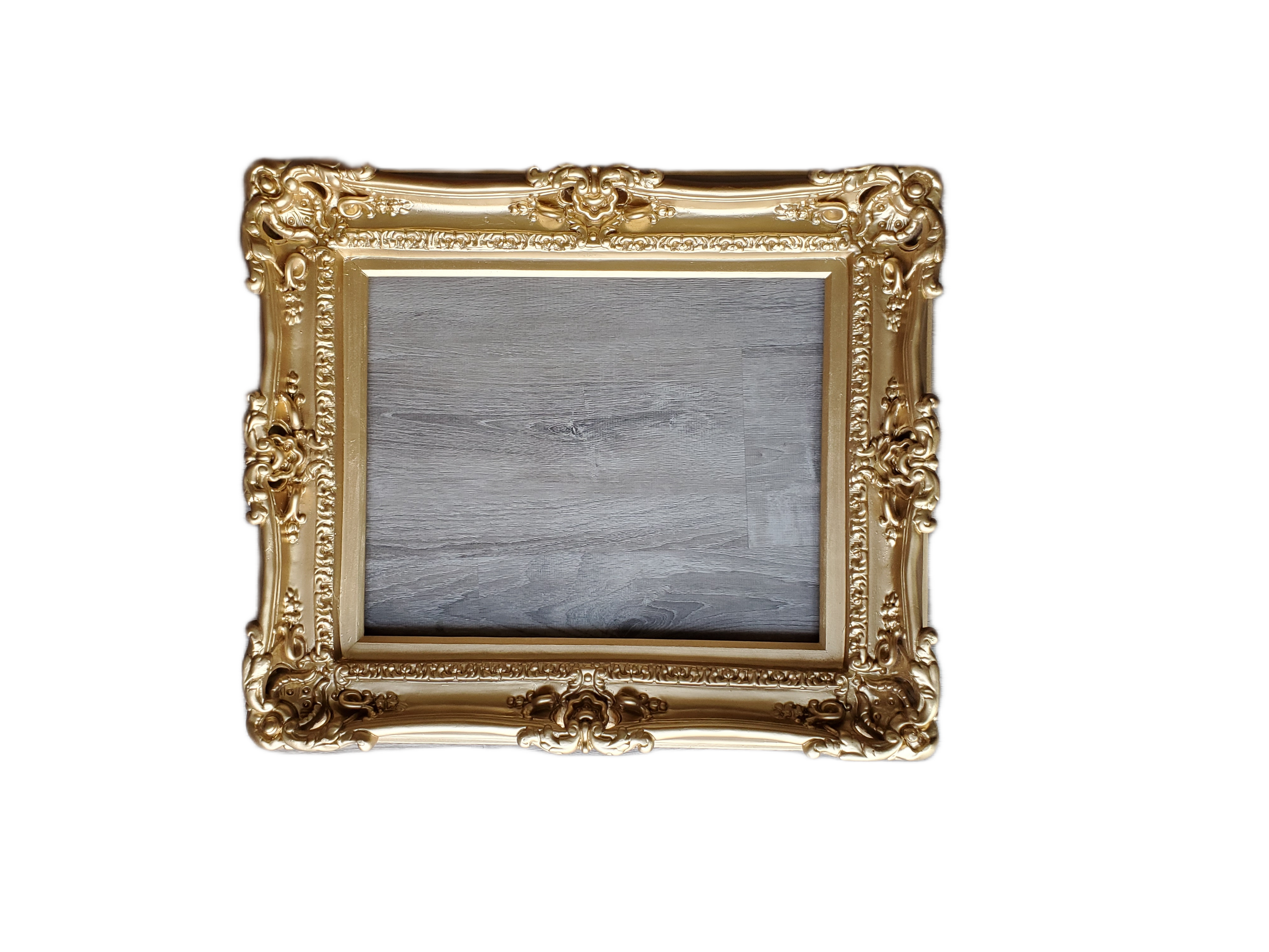 12x16 Victorian Frame, Flat Gold Picture Frame, French Photo Frame, Mid Century Frame