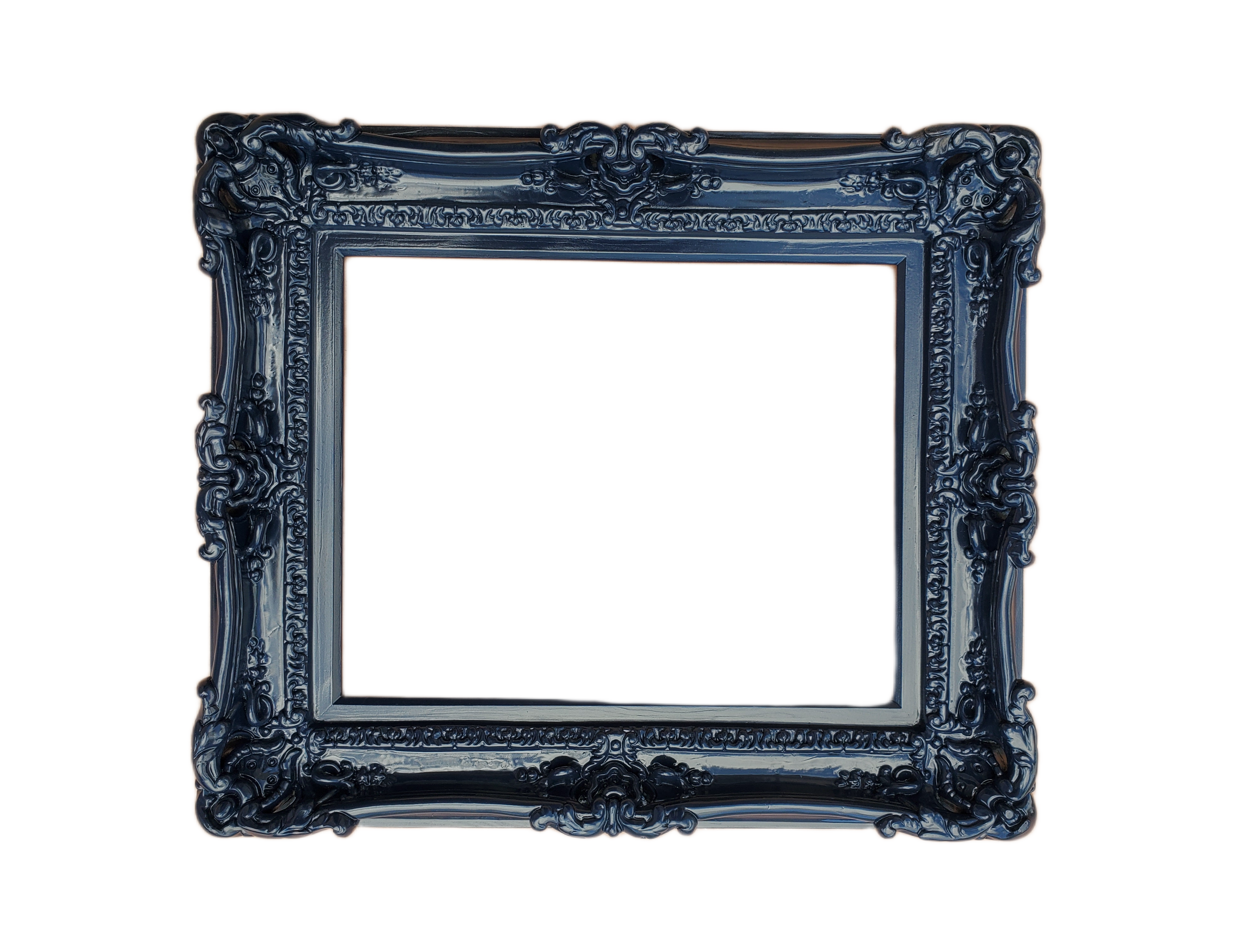 12x16 Blue Frame, Mirror Frame, Art, Baroque Picture Frames, Original Frame, Modern Frame