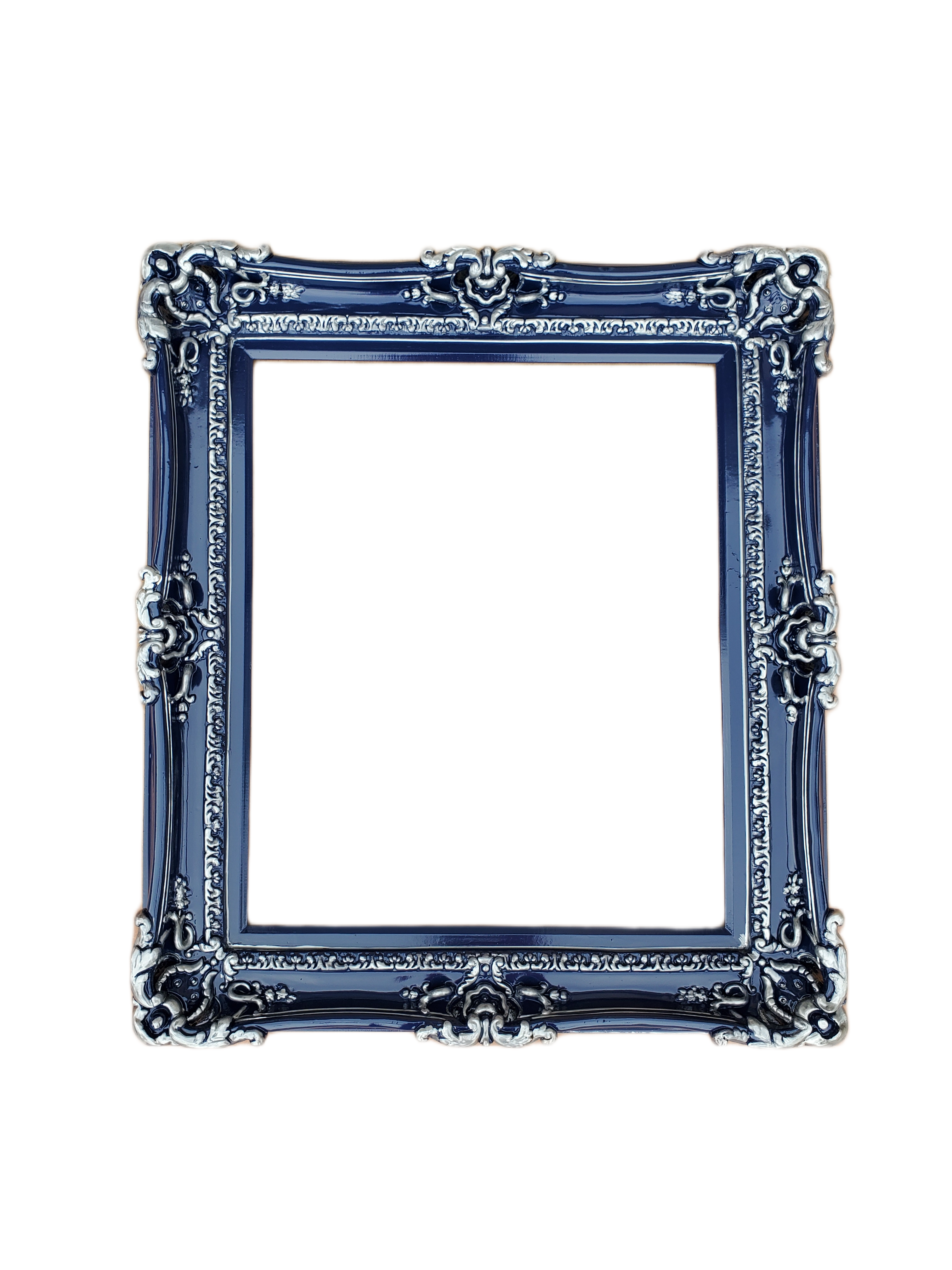 16x20  Navy Blue Picture Frame, Baroque Photo Frame, Ornate Wall Mirror, Wedding Gift