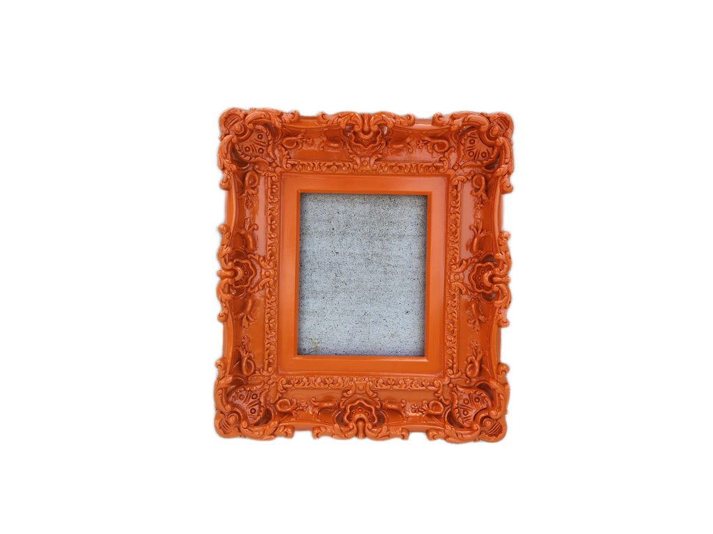 8x10 Orange picture frame, baroque kid's vibrant photo frame, artwork, fancy frame