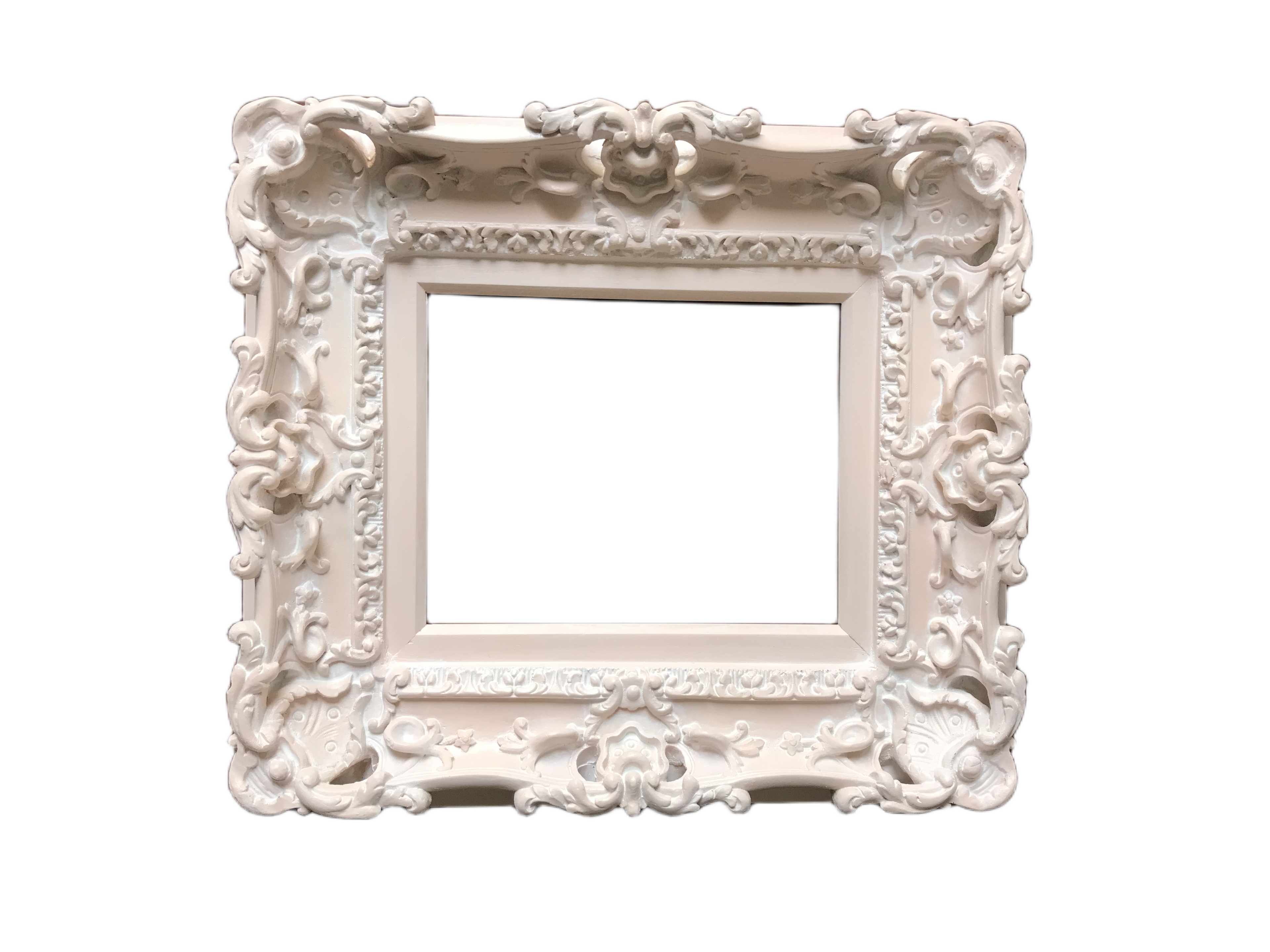 8x10 Shabby Picture Frame, Ornate Baroque Photo Frame, Vintage Distressed Peach Frame