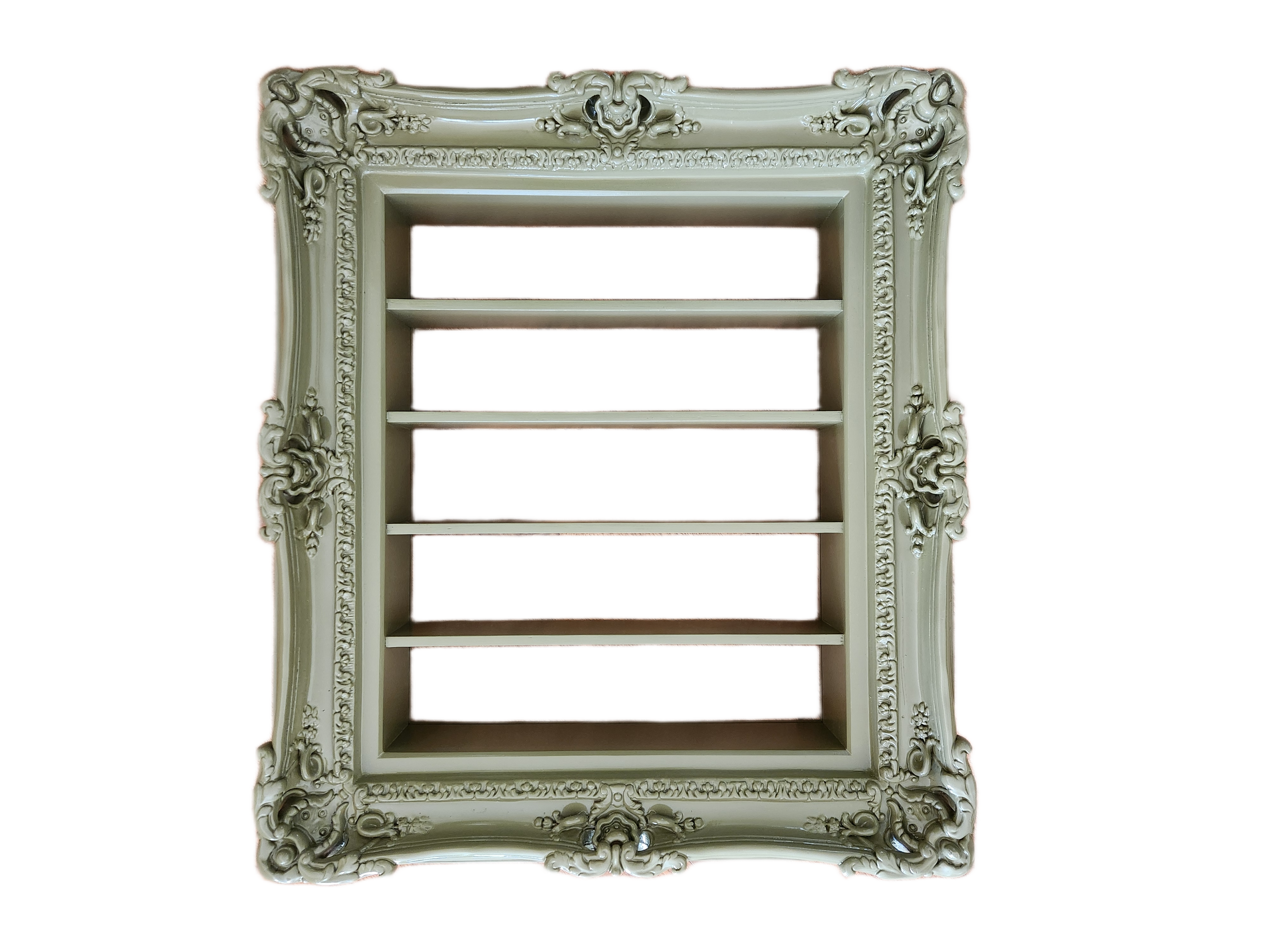 20x24 Sage Green Wall Frame Display, Nail Polish Display, Spice Rack,  Baroque Design