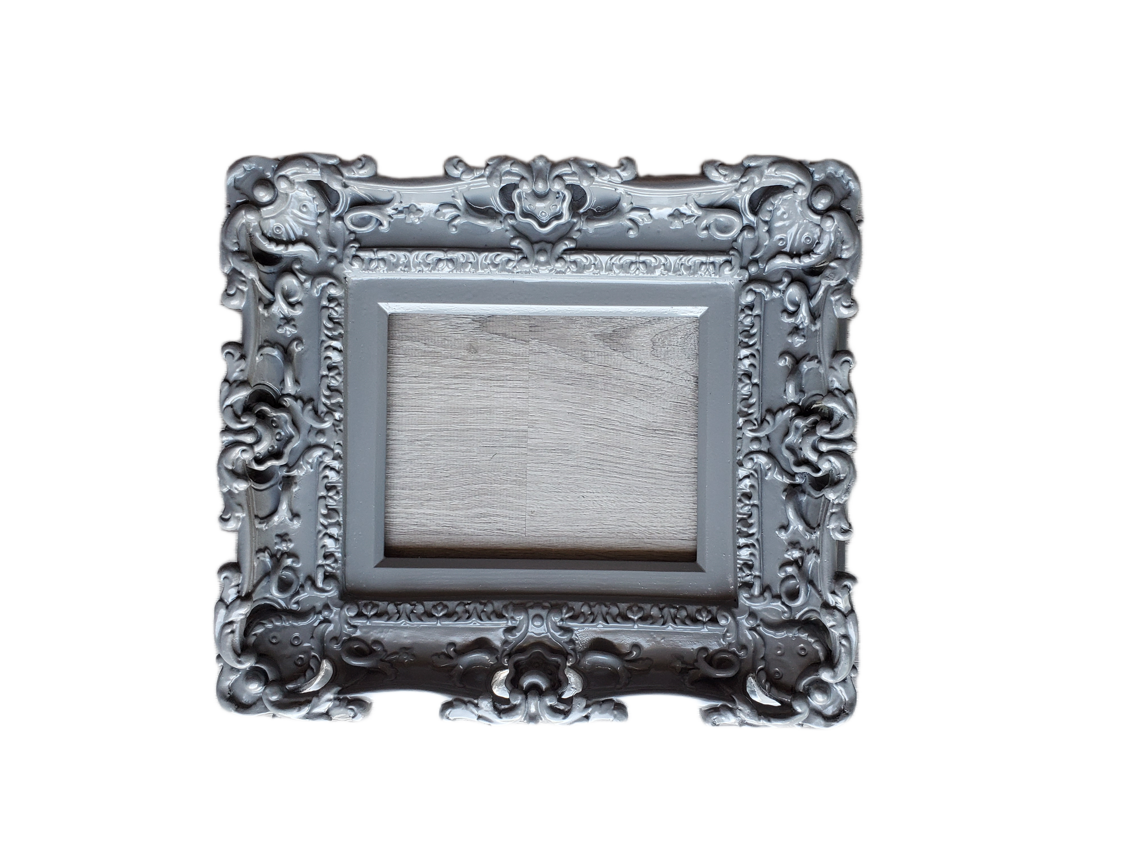 8x10 Baroque Gray Picture Frame, Wall Ornate Cottage Chic Photo Frame, Photography
