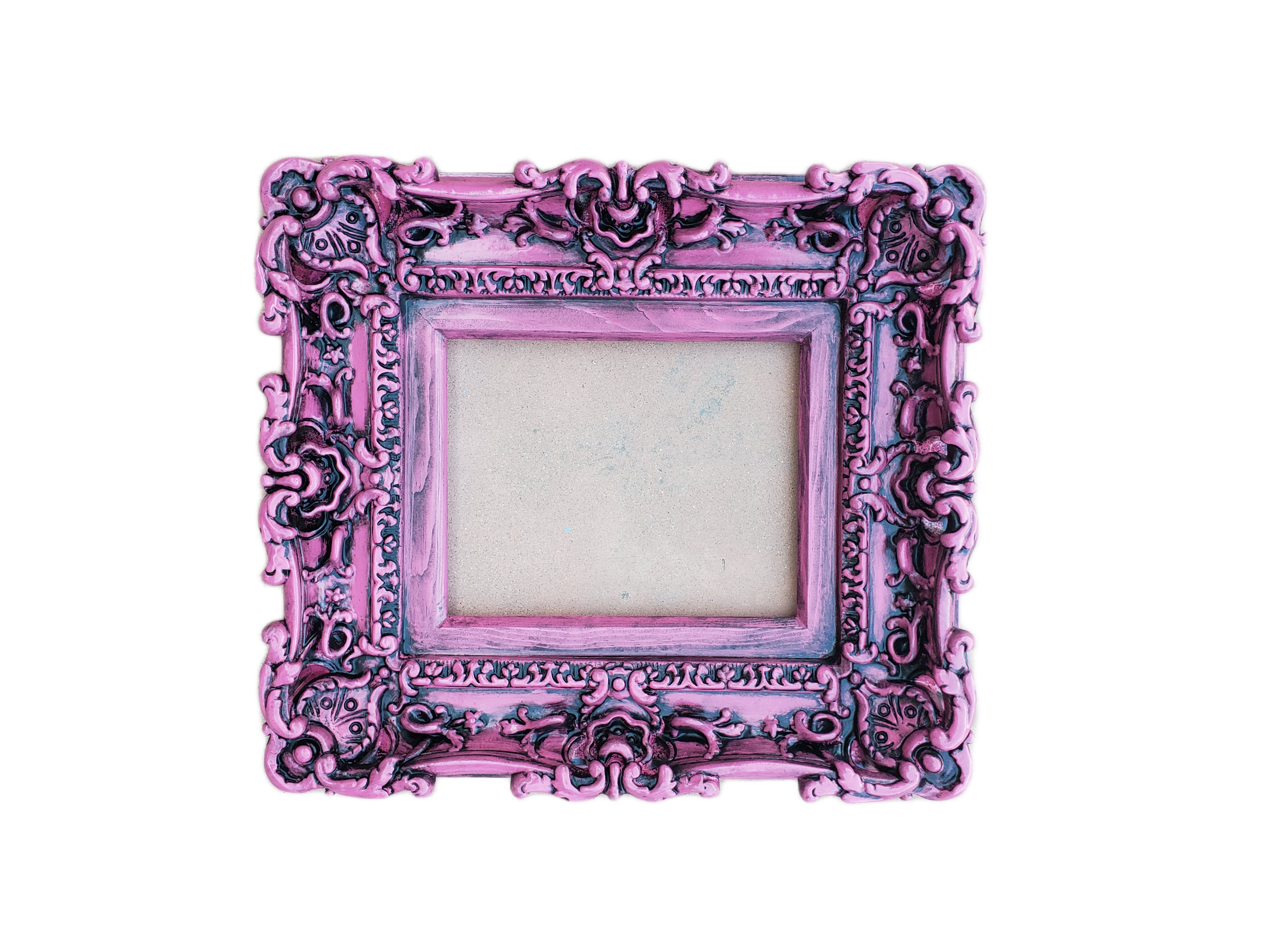8.5x11 Vintage Pink Picture Frame, Baroque Ornate Frame, Classic Photo Frame, Distressed