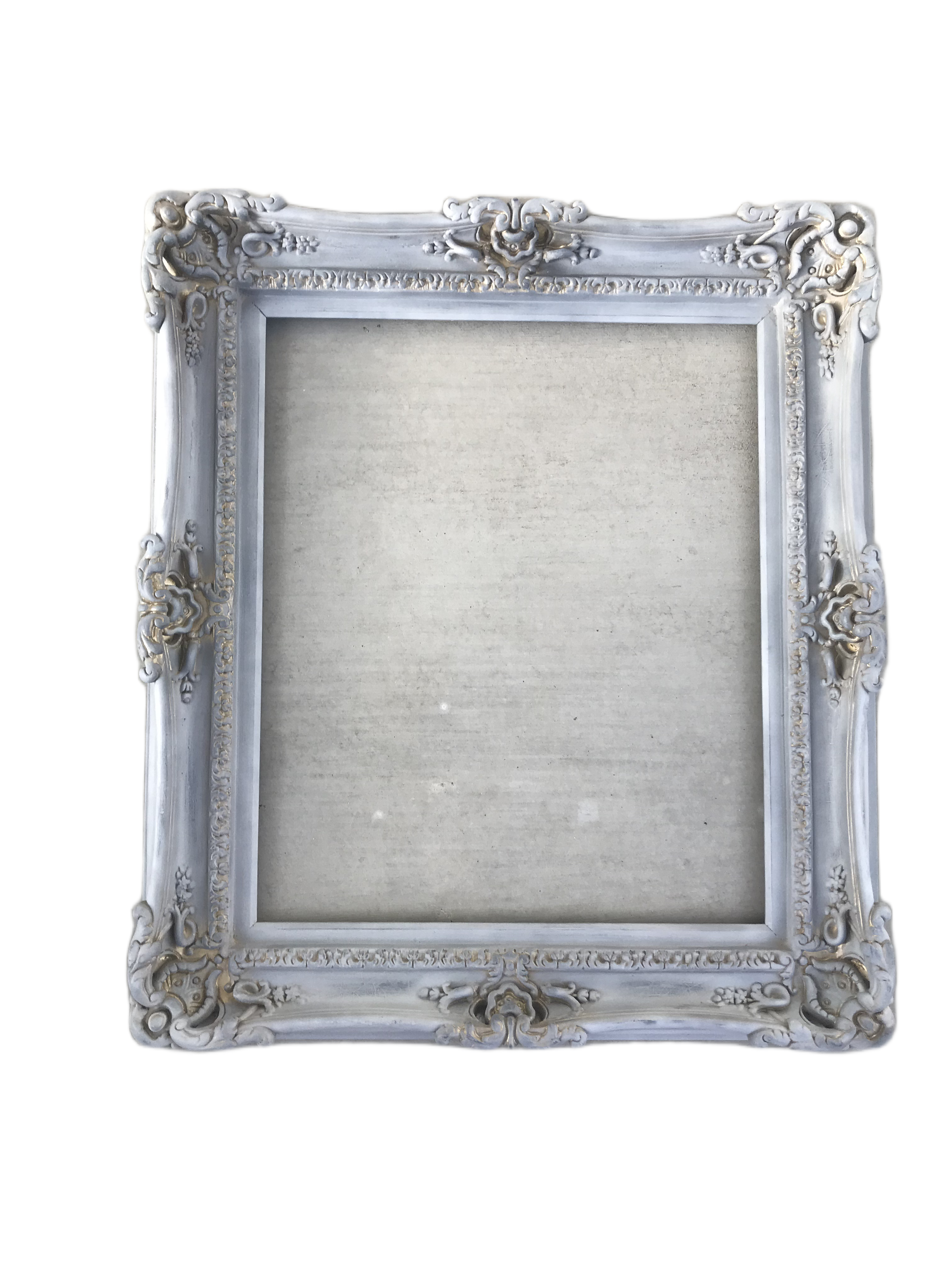 16x20 Vintage Gray Shabby Chic Picture Frame Gold Accents Distressed Frame