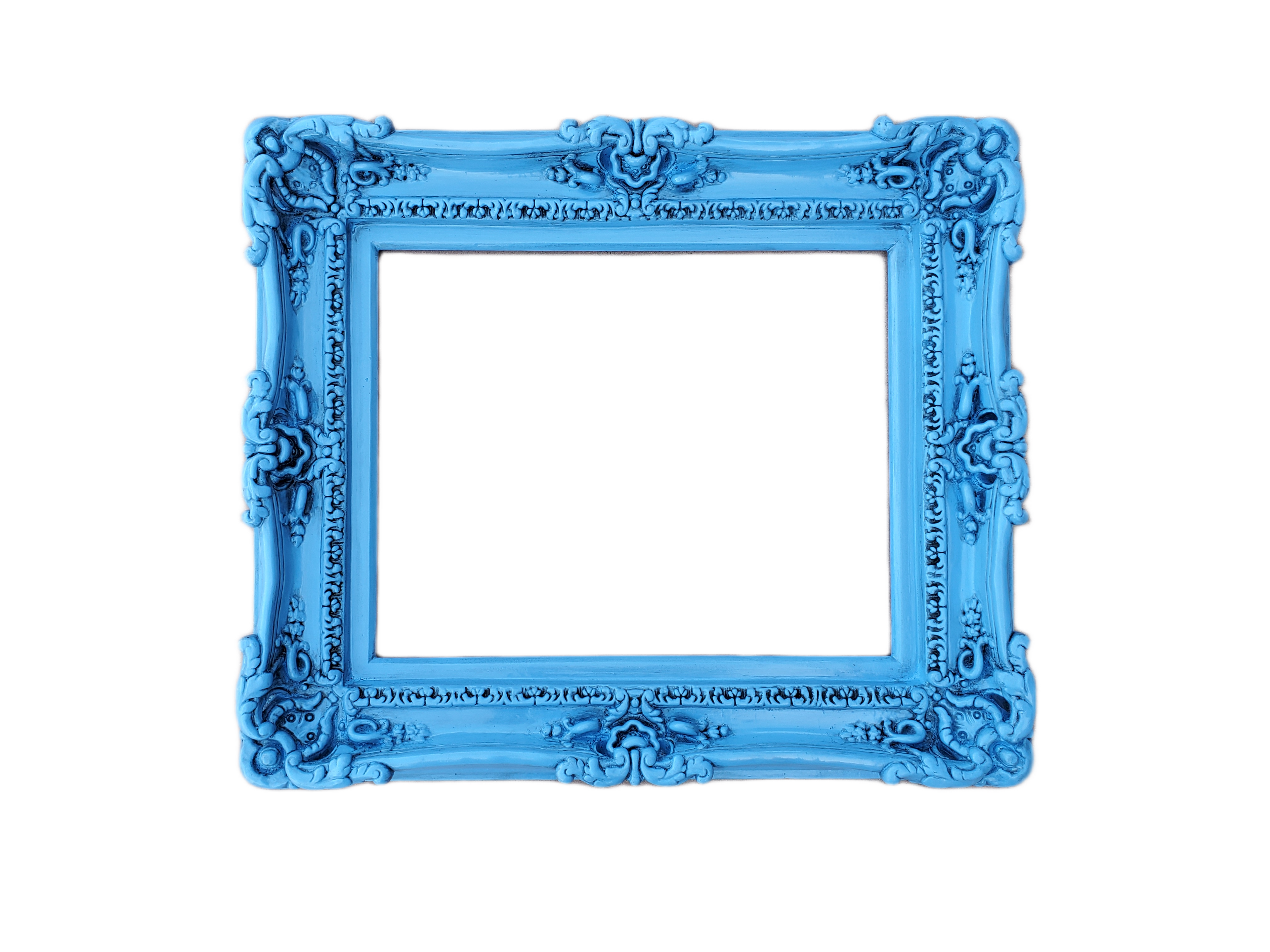 12x16 Vintage Blue Picture Frame, Canvas Artwork Paint, Ornate Fancy Frames, Baby gifts