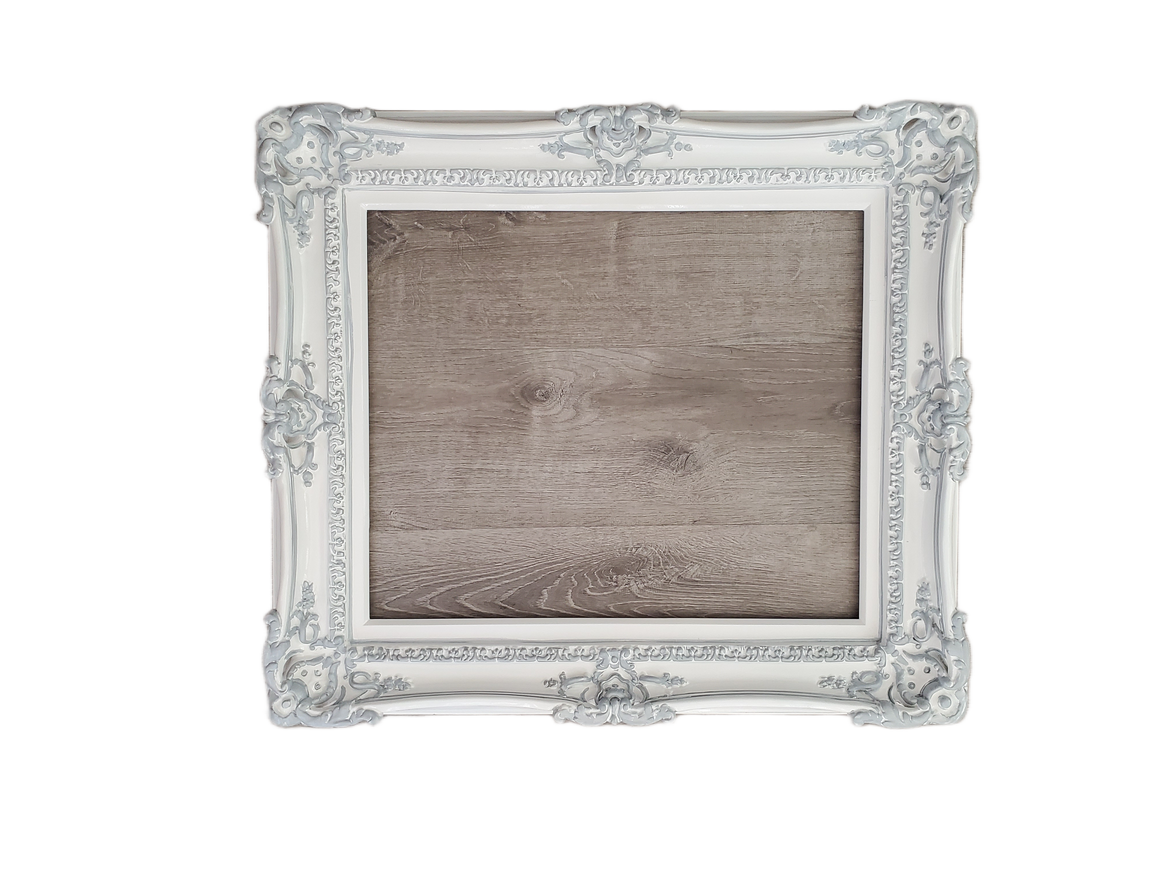 16x20 Ornate White Picture Frame, Baroque Shabby Chic Photo Frame, Cottage Frame