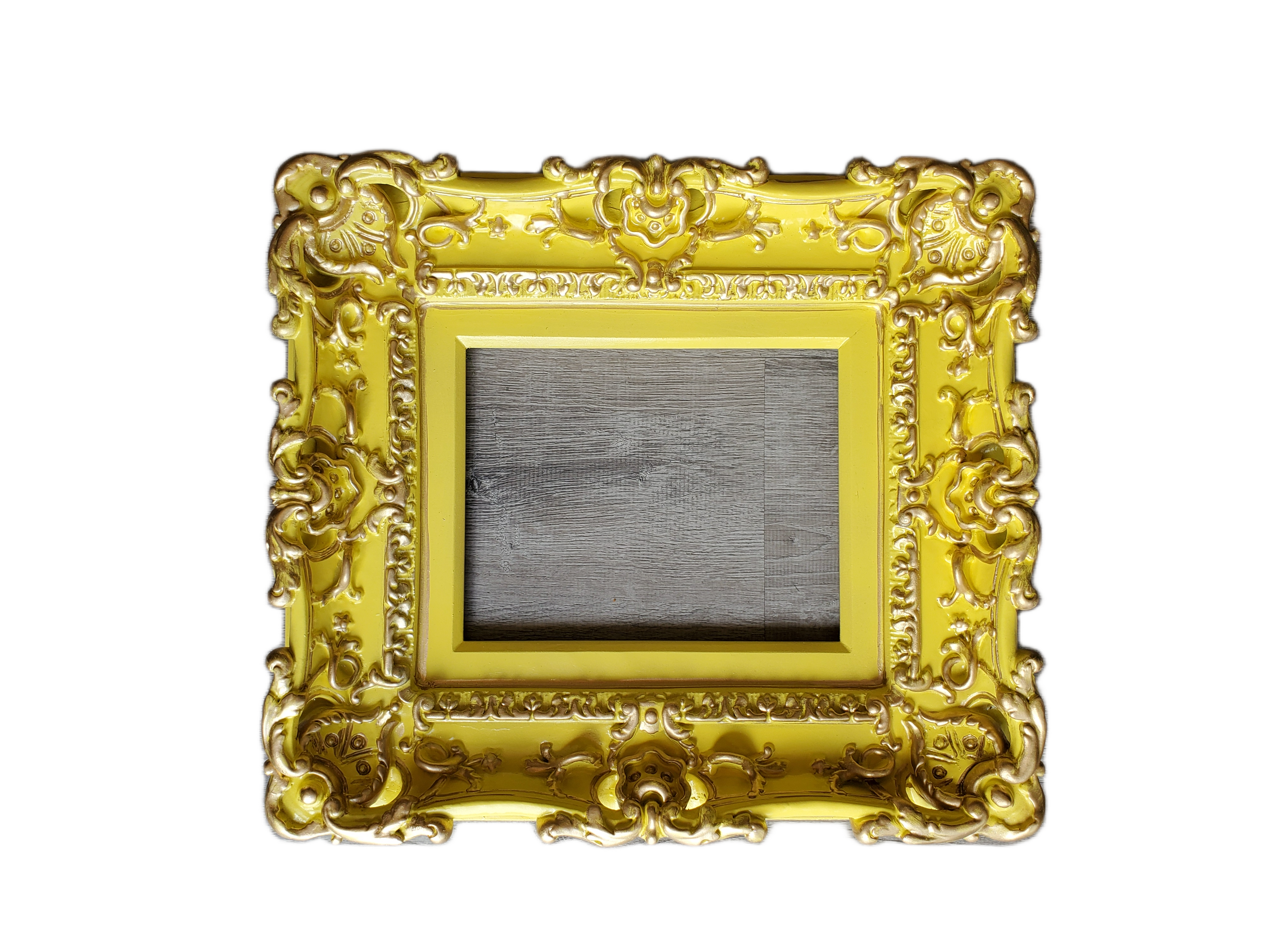 8.5x11 Baby Yellow Frame, Baroque Picture Frame, Cottage Photo Frame, Graduation Gifts